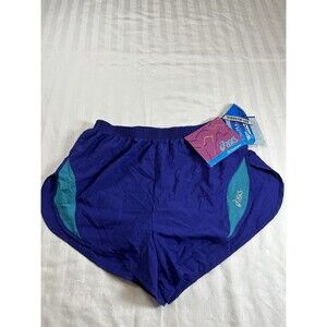 ASICS NWT Women’s Running Solid Splice Shorts Size L Blue Track Training